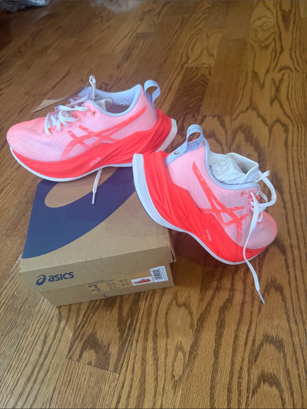 ASICS Women's Coral-Pink Running Shoes with White Accents